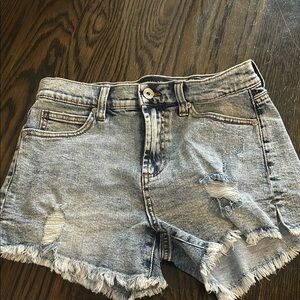 Kendall & Kylie Blue Jean Shorts Distressed Frayed